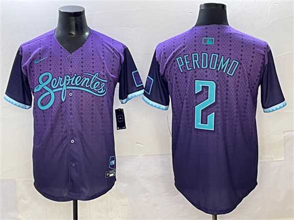 Men%27s Arizona Diamondbacks #2 Geraldo Perdomo Purple 2025 City Connect Limited Stitched Jersey->customized mlb jersey->Custom Jersey